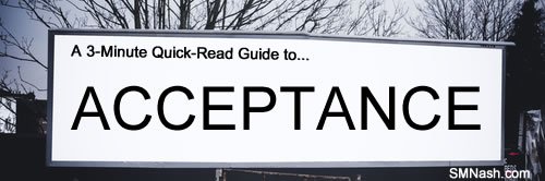 Talk about acceptance?... Advertising banner with the word 'acceptance'