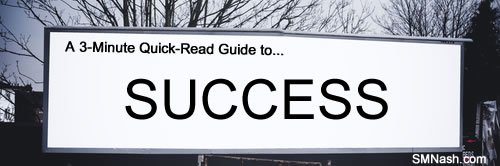 Success word on advertising banner