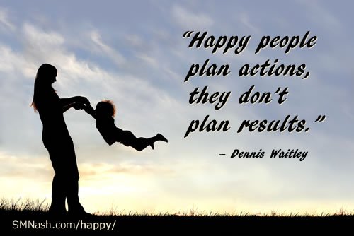how to be happy quotation | silhouette of woman swinging child