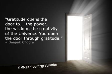 Gratitude quote by Deepak Chopra | open door/white light