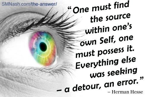 Herman Hesse quote about the answer | coloured eyeball